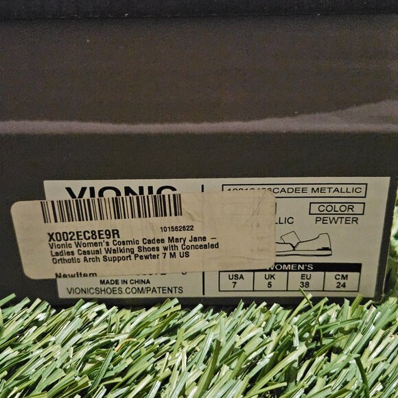 Vionic Cosmic Cadee Women’s Shoes – Size 7 – Metallic Pewter Leather – New in Bo - Picture 6 of 6